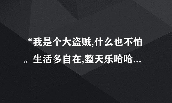 “我是个大盗贼,什么也不怕。生活多自在,整天乐哈哈~~ ”这是小时候什么动画片里面的？