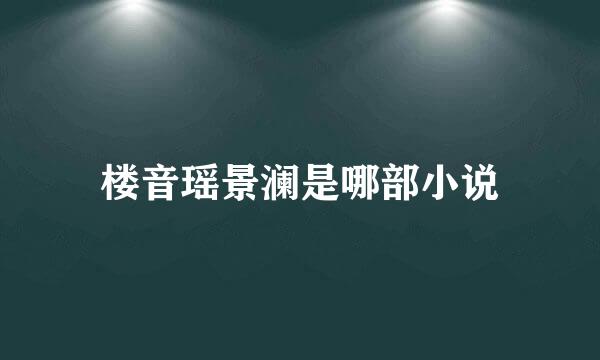 楼音瑶景澜是哪部小说