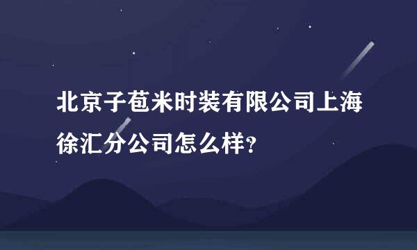 北京子苞米时装有限公司上海徐汇分公司怎么样？