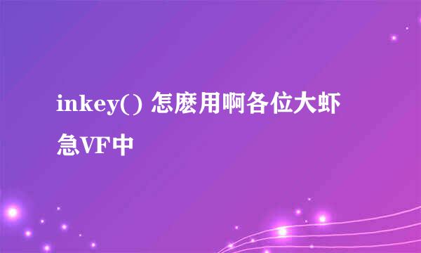 inkey() 怎麽用啊各位大虾    急VF中