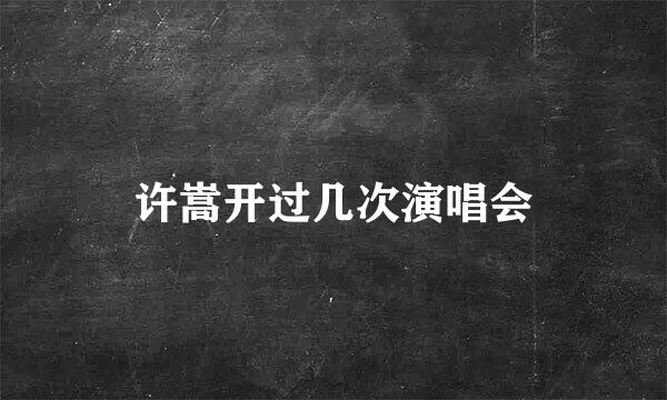 许嵩开过几次演唱会