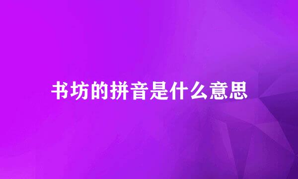 书坊的拼音是什么意思