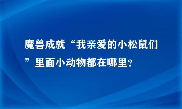 魔兽成就“我亲爱的小松鼠们”里面小动物都在哪里？