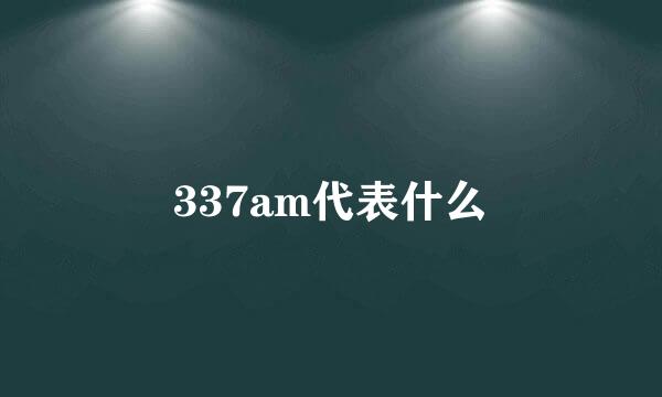 337am代表什么