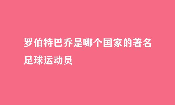 罗伯特巴乔是哪个国家的著名足球运动员