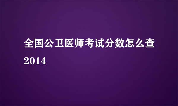 全国公卫医师考试分数怎么查2014