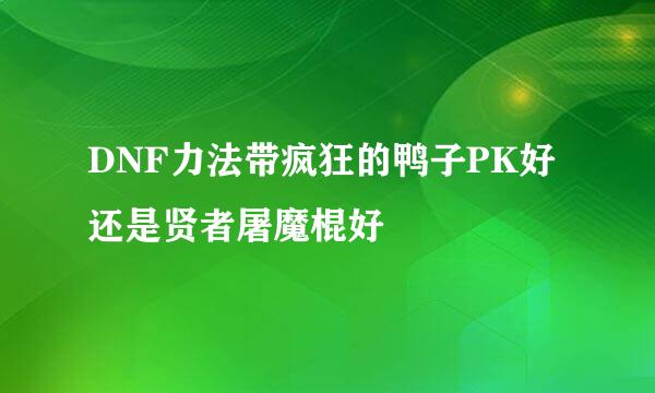 DNF力法带疯狂的鸭子PK好还是贤者屠魔棍好