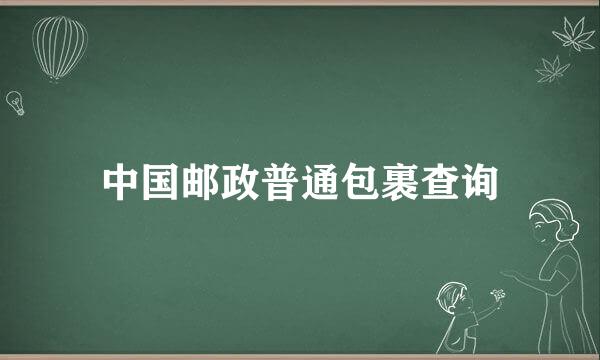 中国邮政普通包裹查询