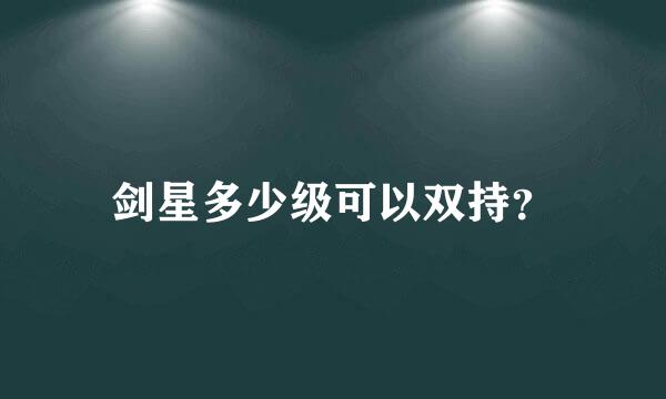 剑星多少级可以双持？