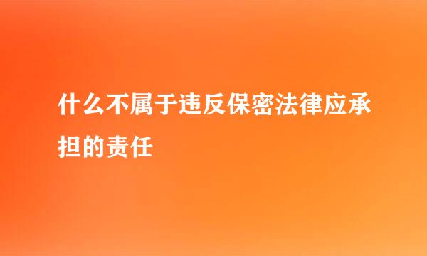 什么不属于违反保密法律应承担的责任