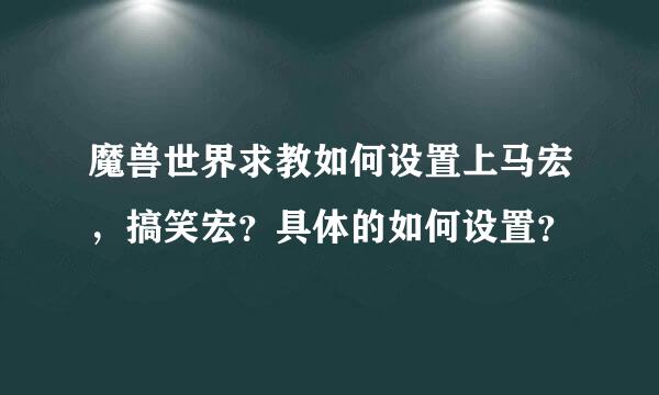 魔兽世界求教如何设置上马宏，搞笑宏？具体的如何设置？