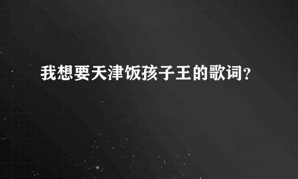 我想要天津饭孩子王的歌词？