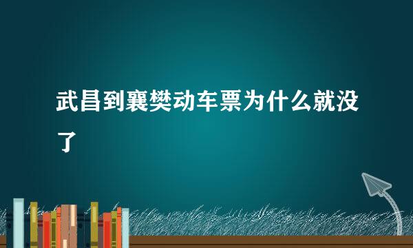 武昌到襄樊动车票为什么就没了