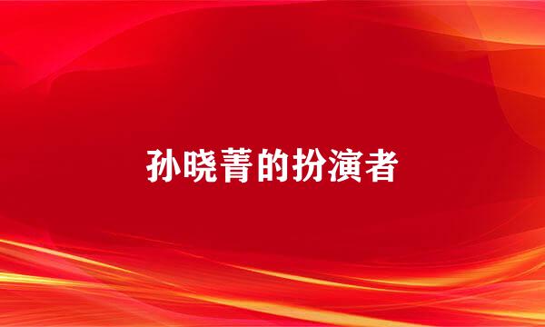 孙晓菁的扮演者