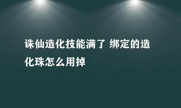 诛仙造化技能满了 绑定的造化珠怎么用掉