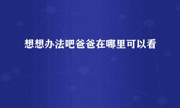 想想办法吧爸爸在哪里可以看