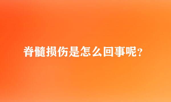 脊髓损伤是怎么回事呢？