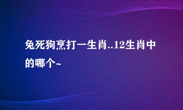 兔死狗烹打一生肖..12生肖中的哪个~