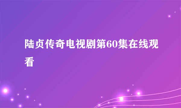 陆贞传奇电视剧第60集在线观看