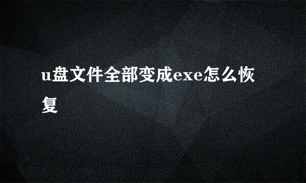 u盘文件全部变成exe怎么恢复