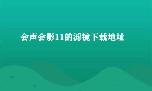 会声会影11的滤镜下载地址