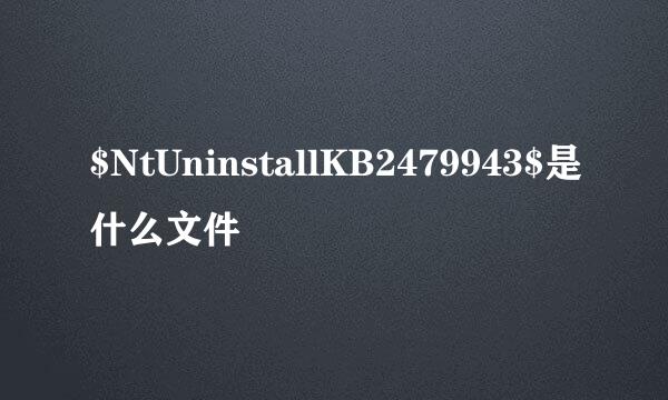 $NtUninstallKB2479943$是什么文件