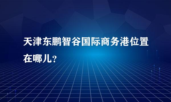 天津东鹏智谷国际商务港位置在哪儿？