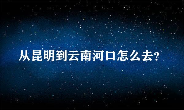 从昆明到云南河口怎么去？