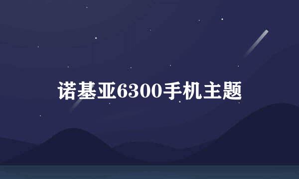 诺基亚6300手机主题