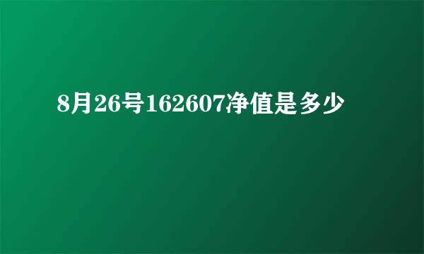 8月26号162607净值是多少