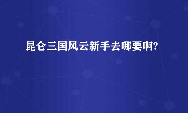 昆仑三国风云新手去哪要啊?