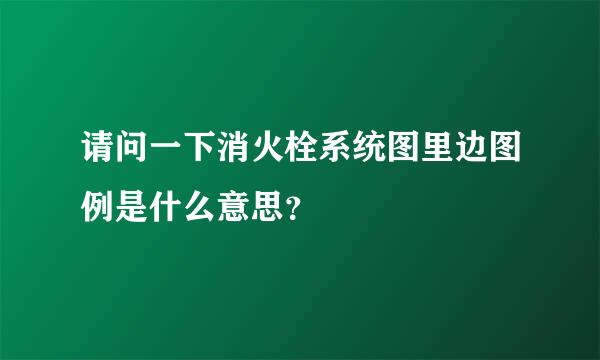 请问一下消火栓系统图里边图例是什么意思？