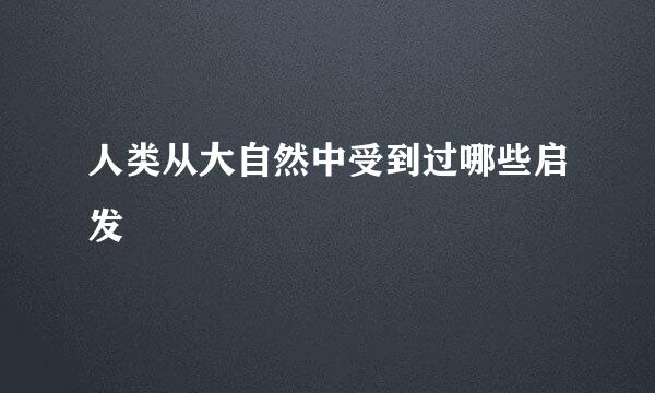 人类从大自然中受到过哪些启发