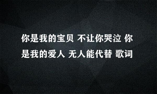 你是我的宝贝 不让你哭泣 你是我的爱人 无人能代替 歌词