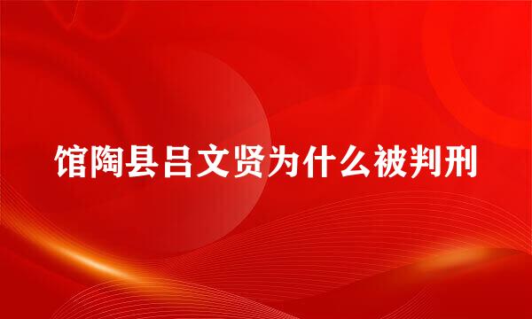 馆陶县吕文贤为什么被判刑