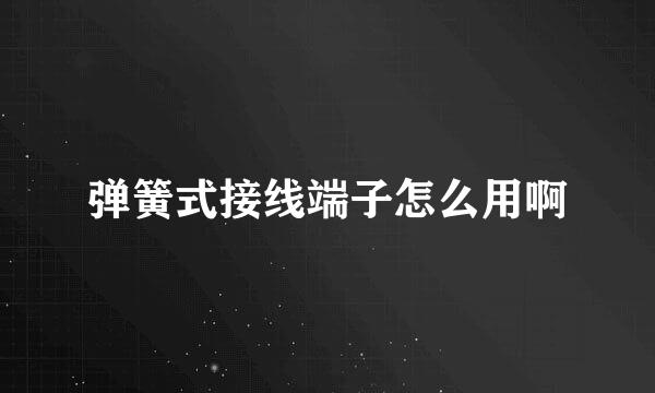 弹簧式接线端子怎么用啊