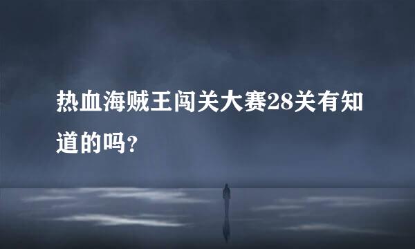 热血海贼王闯关大赛28关有知道的吗？