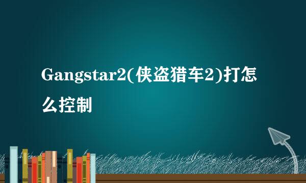 Gangstar2(侠盗猎车2)打怎么控制