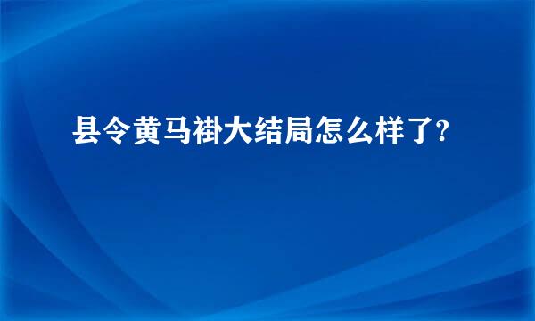 县令黄马褂大结局怎么样了?