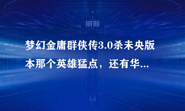 梦幻金庸群侠传3.0杀未央版本那个英雄猛点，还有华山论剑怎么去，怎么才能过啊？