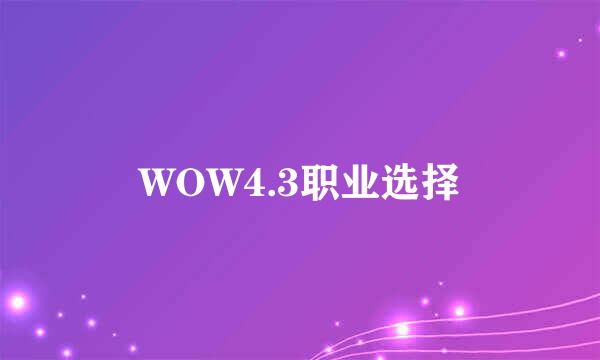 WOW4.3职业选择