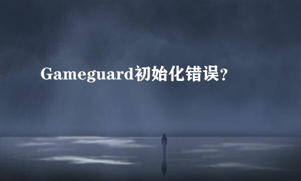 Gameguard初始化错误？