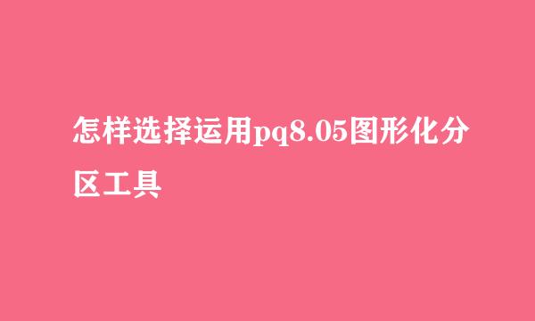 怎样选择运用pq8.05图形化分区工具