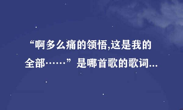 “啊多么痛的领悟,这是我的全部……”是哪首歌的歌词,歌手简介