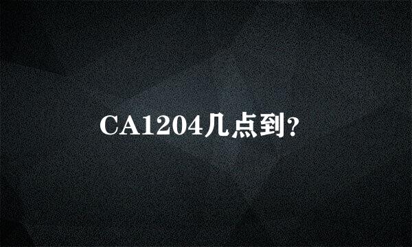 CA1204几点到？