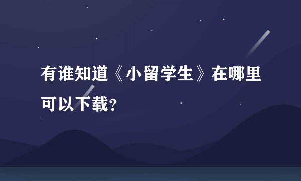 有谁知道《小留学生》在哪里可以下载？