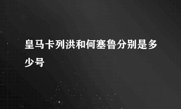 皇马卡列洪和何塞鲁分别是多少号