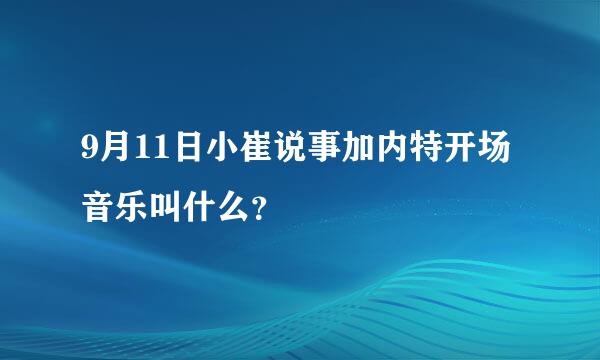 9月11日小崔说事加内特开场音乐叫什么？