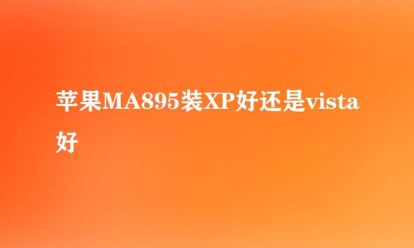 苹果MA895装XP好还是vista好