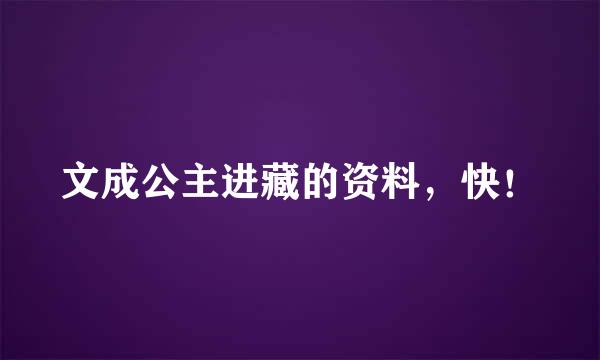 文成公主进藏的资料，快！